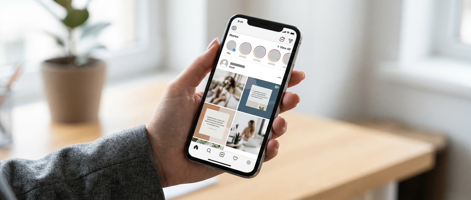Three empty white picture frames on a soft cream surface — evaluating a social media marketing agency in Singapore