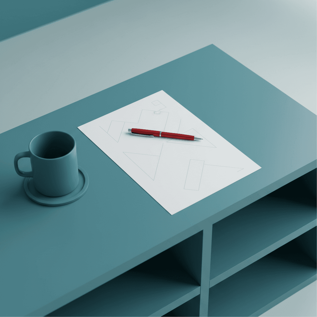 A human hand holding a red pen reviewing a printed document, symbolising editorial oversight of AI-generated content
