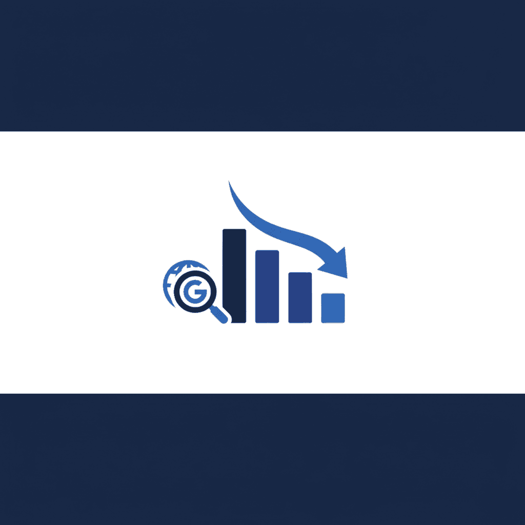 Bar chart showing search referral traffic decline segmented by site size: small publishers -60%, mid -47%, large -22%