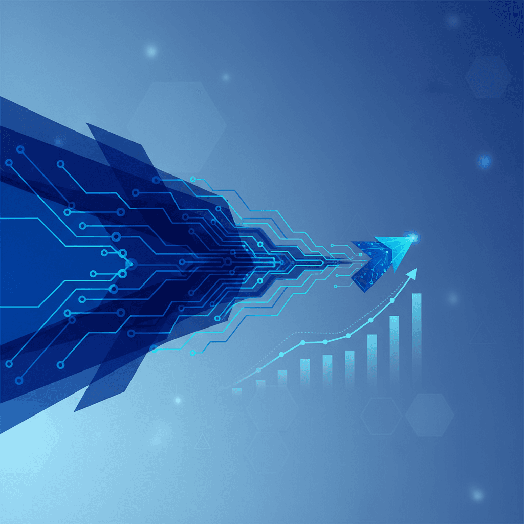 Business owner evaluating AI transformation options on a laptop at a desk